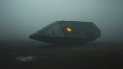 Abandoned Spaceship in Fog