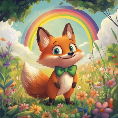 Cheerful Cartoon Fox