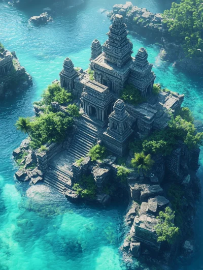 Ancient Temple on a Tiny Island