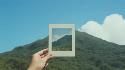 Asian Hand with A2 Poster in Nature