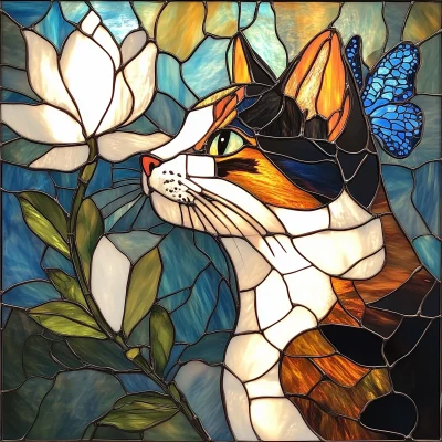 Calico Cat Stained Glass