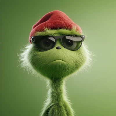 Grinch in Santa Hat