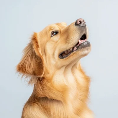 Golden Retriever in the Wind