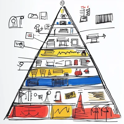 Infographic Pyramid with Eleven Levels