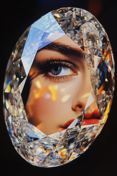 Reflections in an Oval Diamond