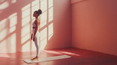 Yoga in Minimalist Studio