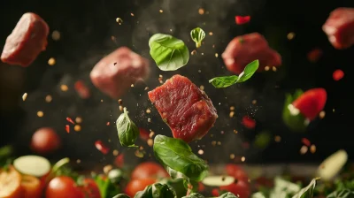 Artistic Dance of Fresh Ingredients