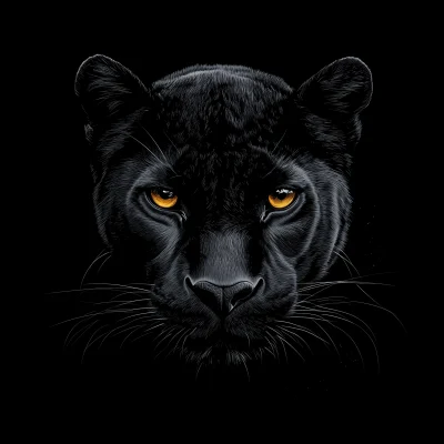 Stylized Black Panther Head