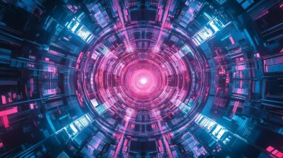 Cyberpunk Laser Grid Tunnel