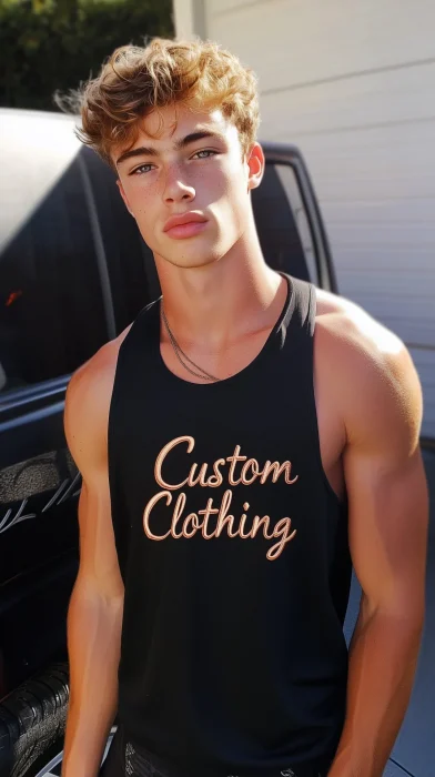 Stylish Young Man in Tank Top