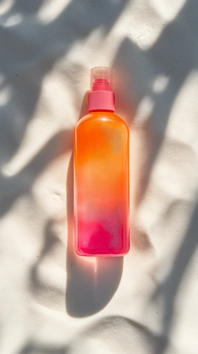 Hair Shampoo Bottle on the Beach