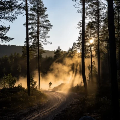 Sunlit Forest in Eastern Norway