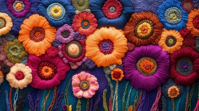 Colorful Wool Art in Monet Style