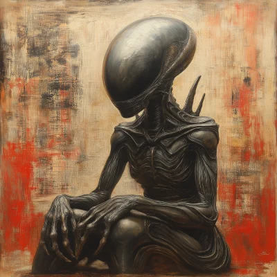 Mona Lisa as a Xenomorph