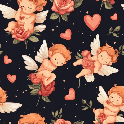 Romantic Cupids and Roses