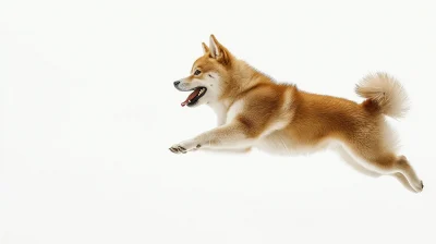 Shiba Inu Jumping