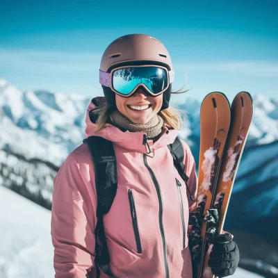 Happy Skier at the Summit