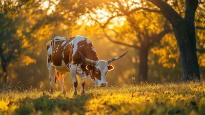 Elderly Cow Grazing