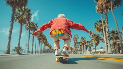 Korean Man Skateboarding