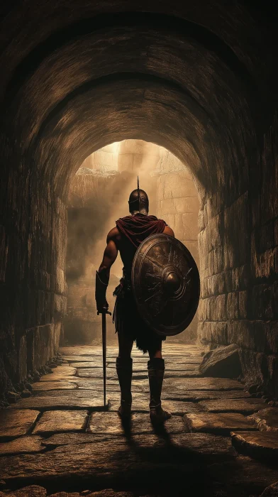 Teenage Gladiator in the Tunnel