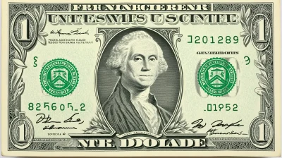 Close-up of One Dollar Bill