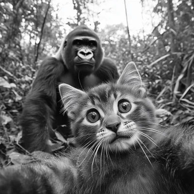 Frightened Cat Selfie