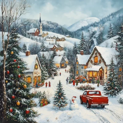 Christmas Scene in the Hills