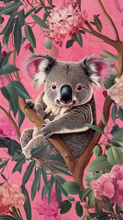 Pink Koala Illustration