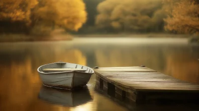 Serene Rowboat at Dock