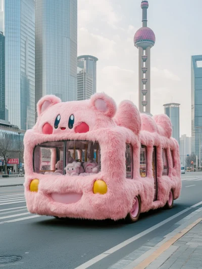 Fluffy Kirby Bus