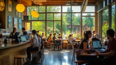 Bustling Coffee Shop Interior