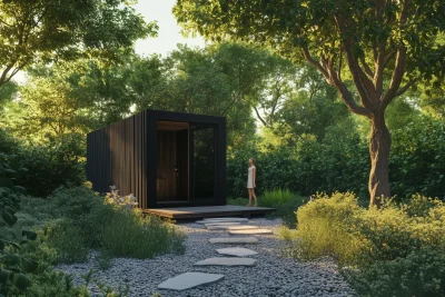 Minimalist Showerhouse in the Forest