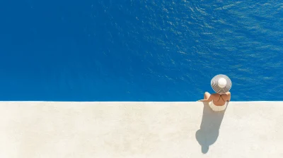 Woman by the Pool