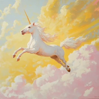 Flying Unicorn with Rainbow