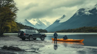 Unloading Kayak in Northern Patagonia