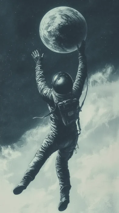 Vintage Astronaut Wallpaper