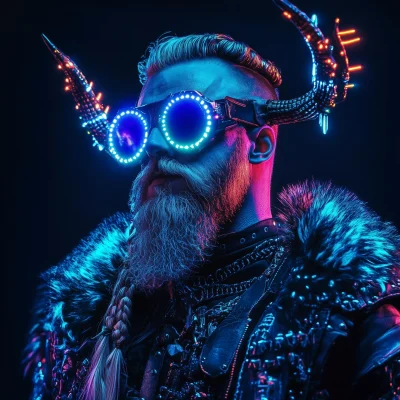 Cyberpunk Viking Warrior