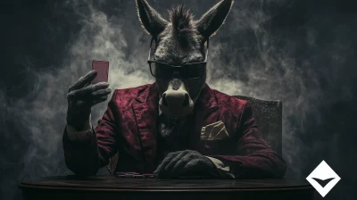 Geeky Donkey Playing Poker