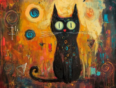 Mystical Cat in Surrealism