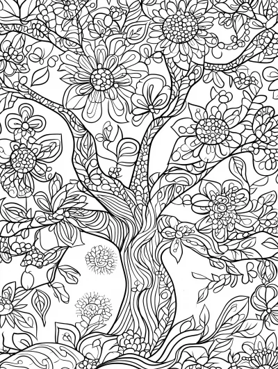 Intricate Black and White Coloring Page