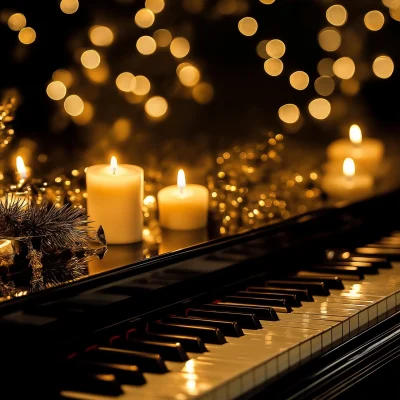 Elegant Piano Christmas Recital Background