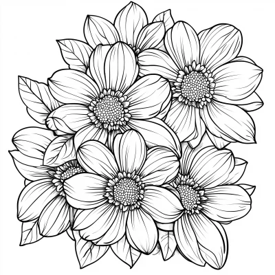 Flower Pattern Line Art