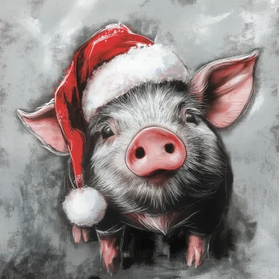 Christmas Pig Card