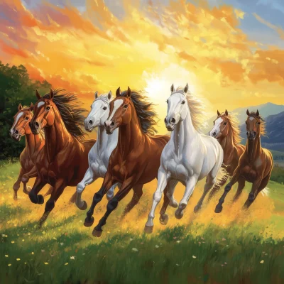 Majestic Horses at Sunset