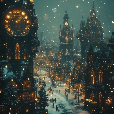 Steampunk City in Winter