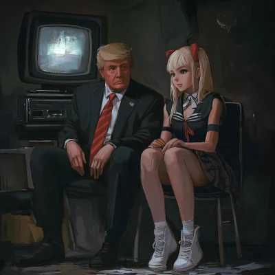 Anime Girl with Donald Trump