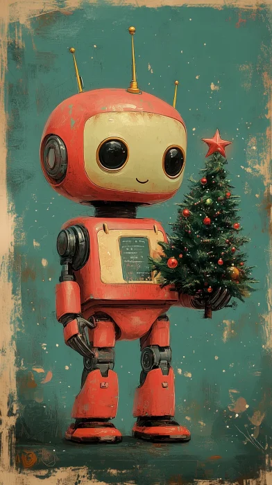 Cute Robot Christmas