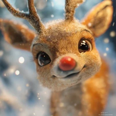 Realistic Rudolph Red Nose Reindeer