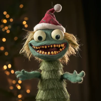 Christmas Tree Monster Puppet