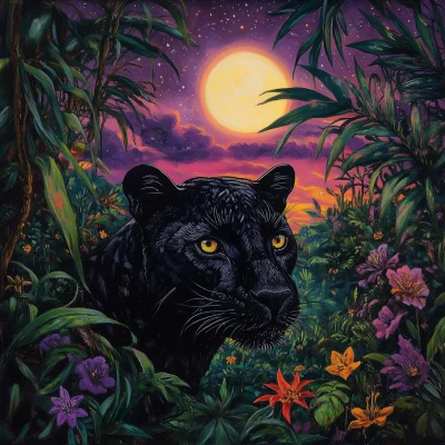 Black Panther in the Amazon Jungle